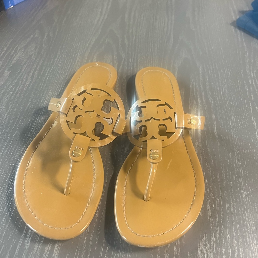 Tory Burch Beige Logo Sandals